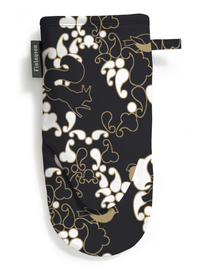 80008-4454-02-10; Finlayson Sopraano Patakinnas Musta / Kulta / 15x30 cm