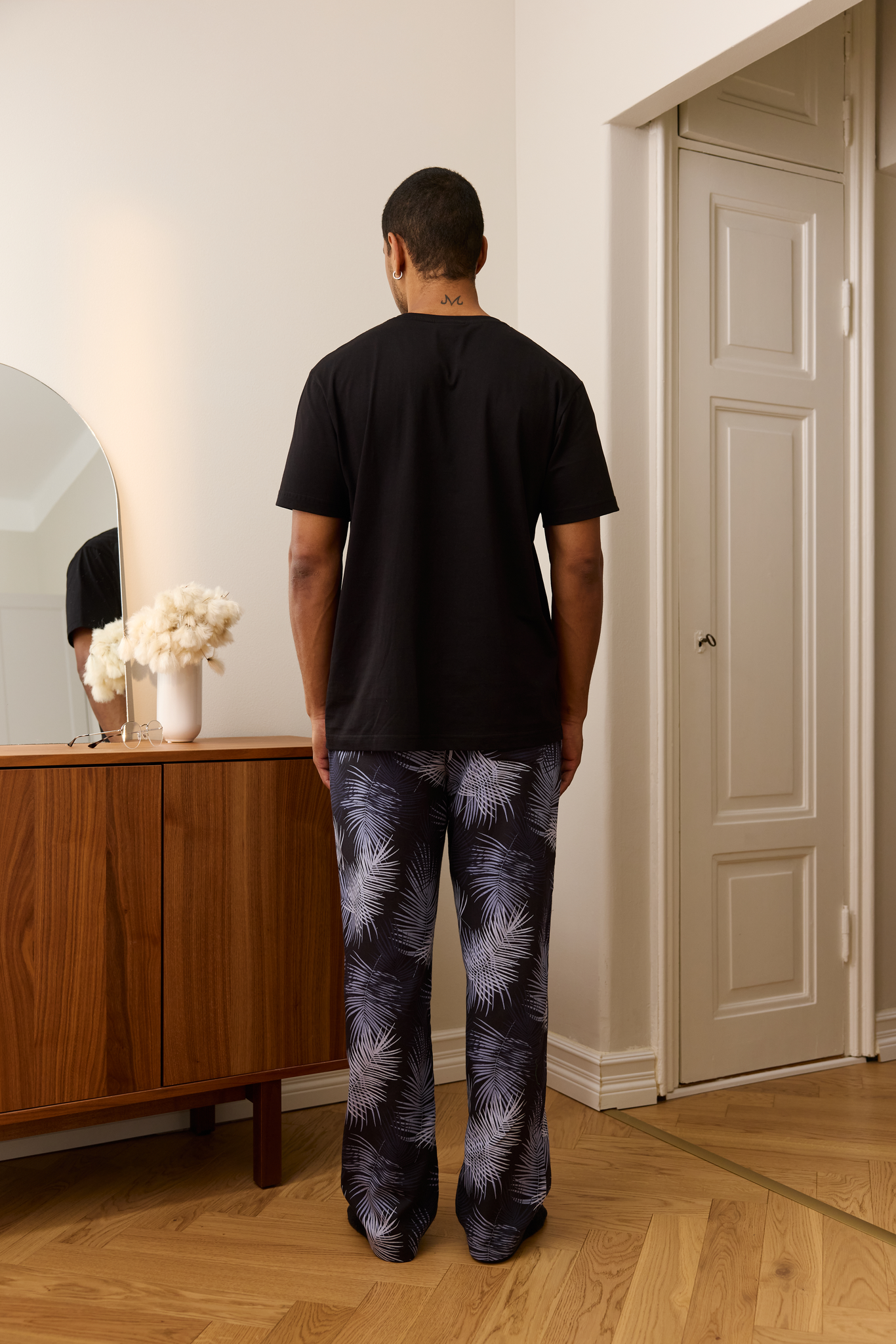 FM10001-961-XXL_5; Finlayson Palma Pyjama Musta / Sininen / XXL