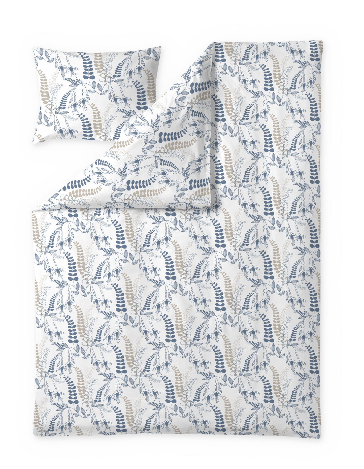 60653-5015-06-06; Finlayson Hanna Pussilakanasetti Sininen / Beige / 150x210 + 50x60 cm