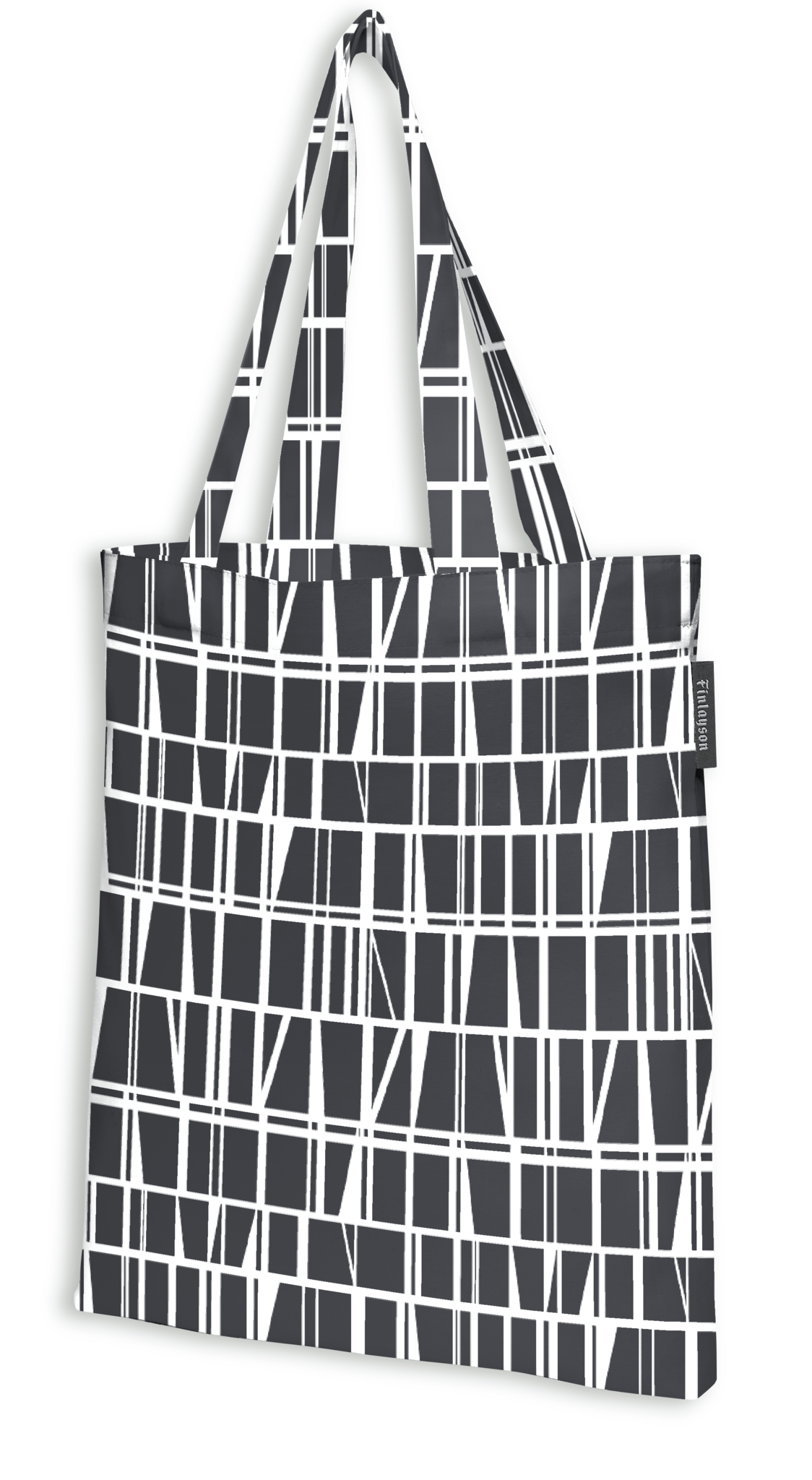 80220-3435-01-10; Finlayson - Klassikko Coronna kangaskassi Musta / Valkoinen / 36x42 cm