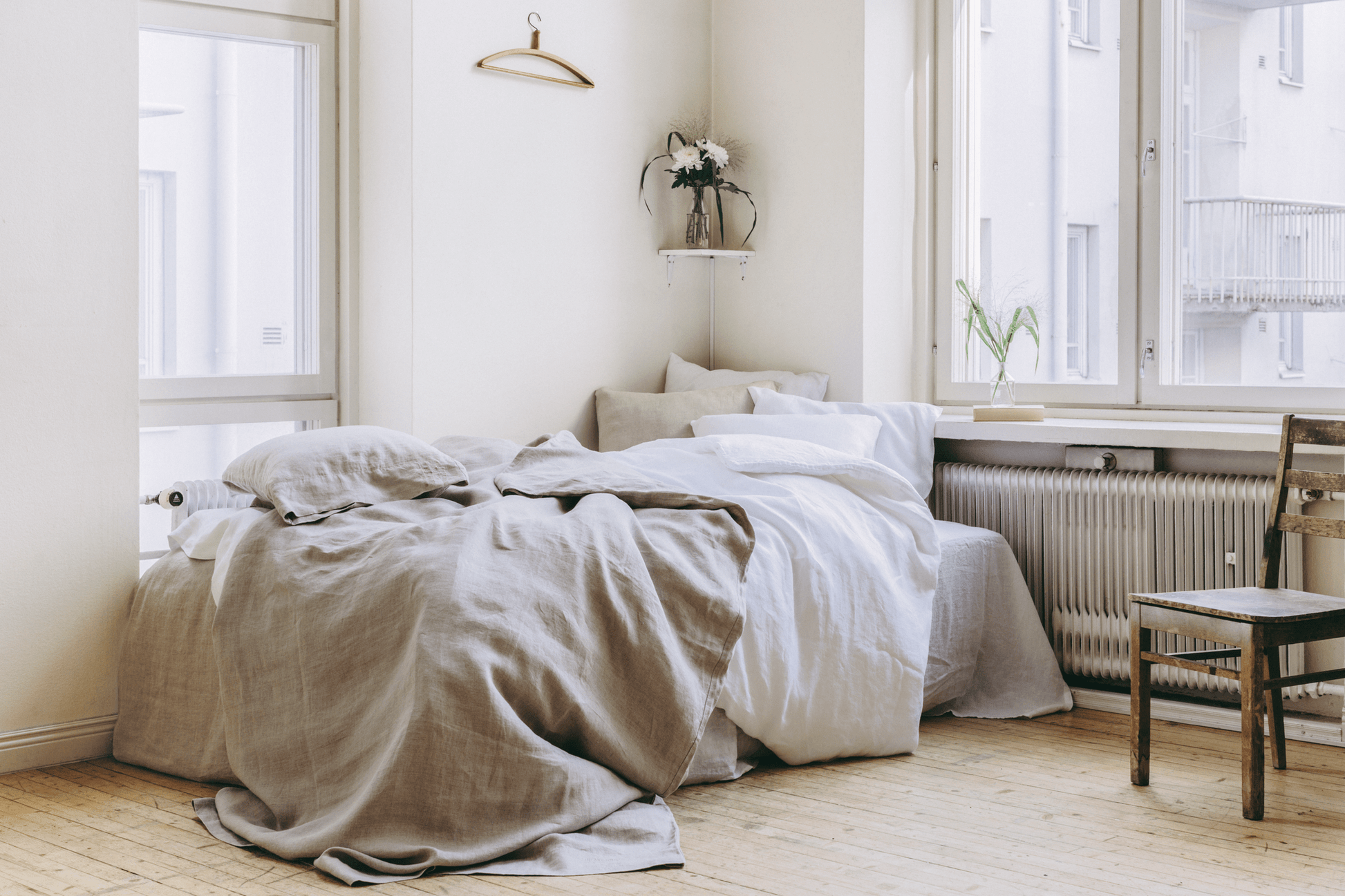 60755-0100-02-05_3; Finlayson FI Jesus pellavapussilakanasetti Valkoinen / 240x220 + 50x75 cm