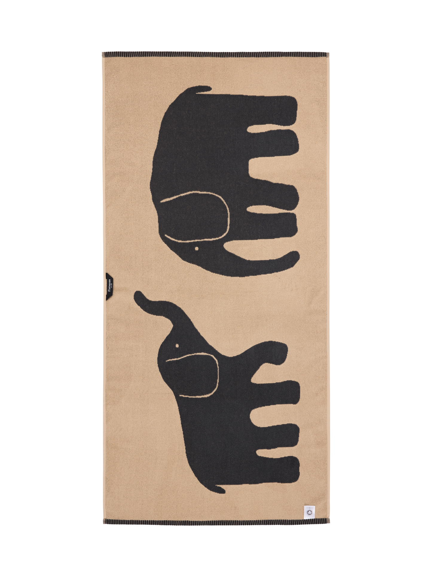70564-5415-04-06_1; Finlayson Elefantti vapaa Kylpypyyhe Tummanharmaa / Beige / 70x150 cm