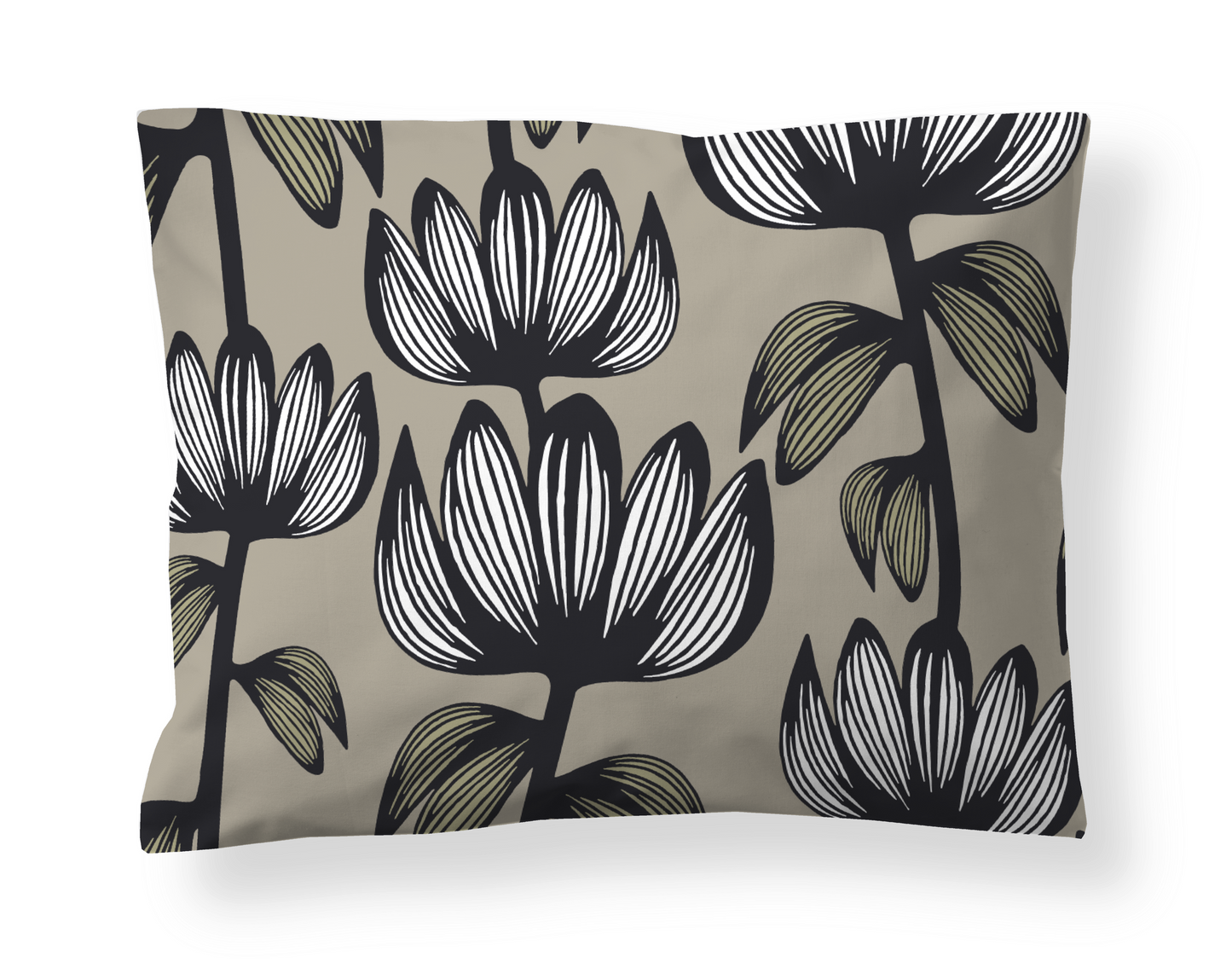 60138-4908-15-10; Finlayson Alma Satiinityynyliina Beige / Vihreä / 50x60 cm