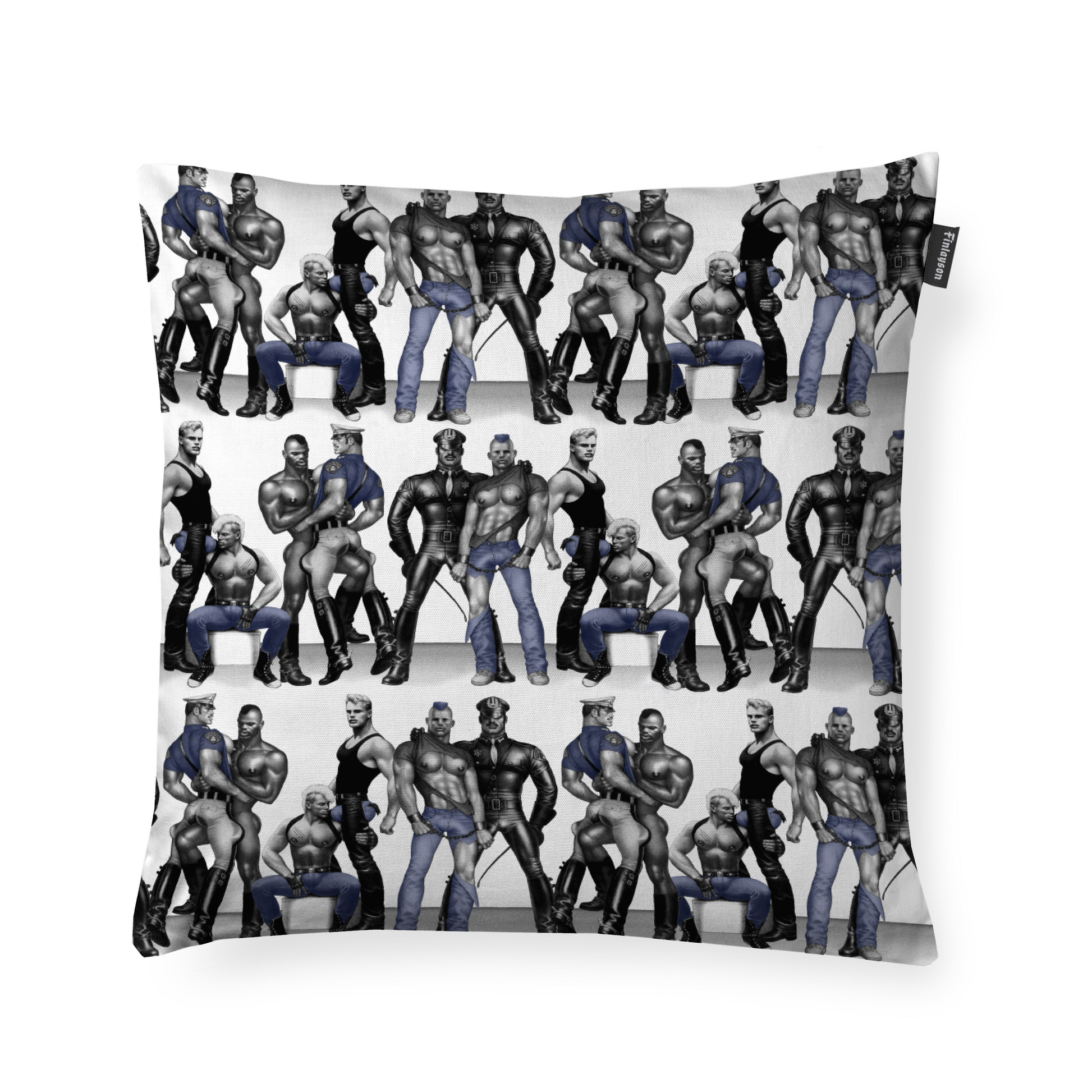 80813-4865-01-04; Finlayson Tom of Finland Blue Squad Koristetyynynpäällinen Musta / Sininen / 48x48 cm