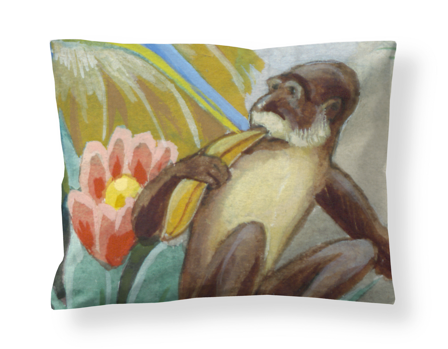 60138-5107-01-10; Finlayson Sitruunankeltainen papukaija Satiinityynyliina Multi / 50x60 cm