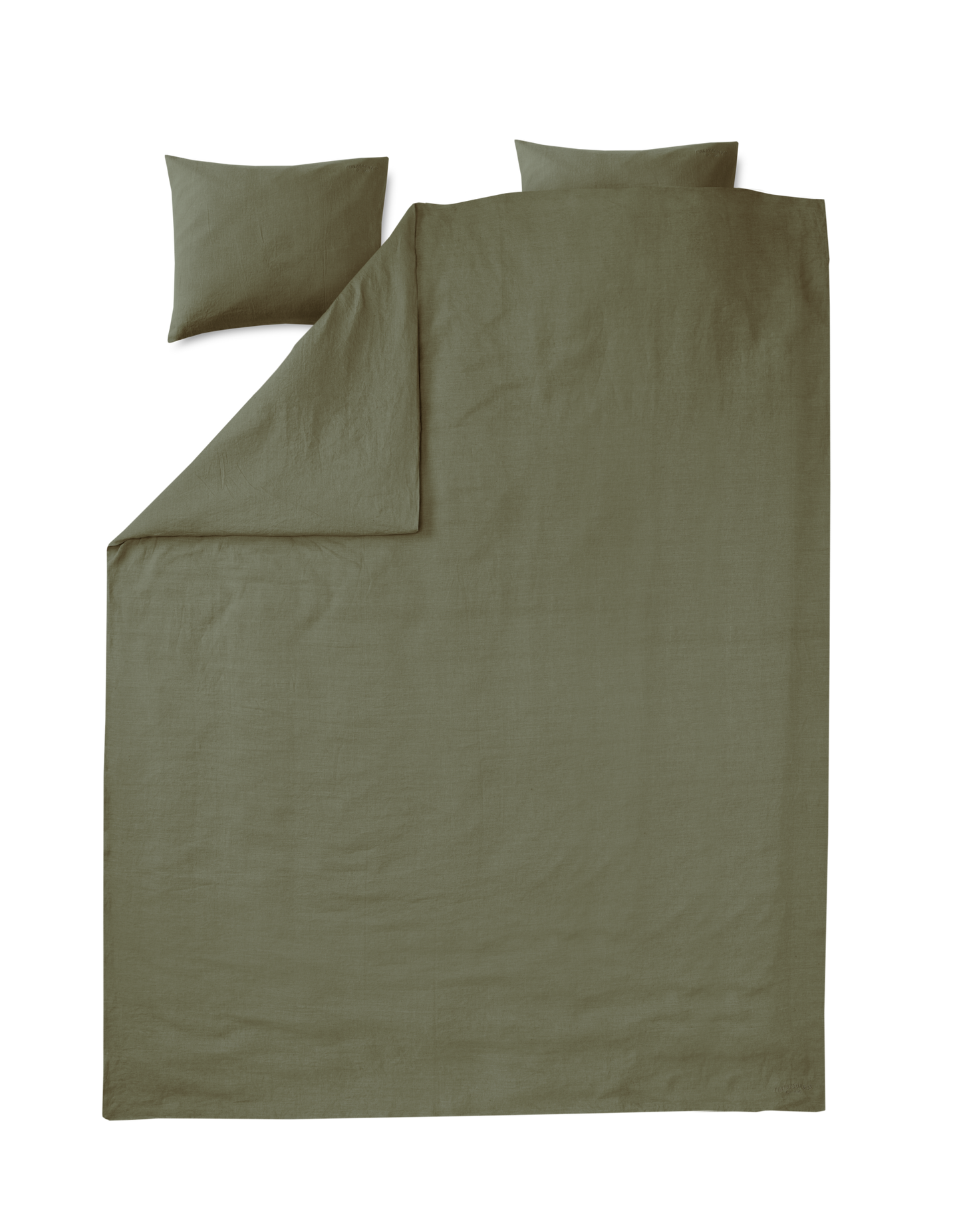 60765-0200-08-05; Finlayson Lino Parivuoteen pellavapussilakanasetti Jäkälänvihreä / 240x210 + 50x60 cm