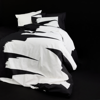 60652-4781-11-06; Finlayson Veto Pussilakanasetti Mustavalkoinen / 150x210 + 50x60 cm