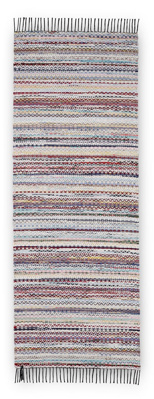 Finlayson - Kierrätetty Räsypala kierrätetty räsymatto Musta / Multi / 90x250 cm