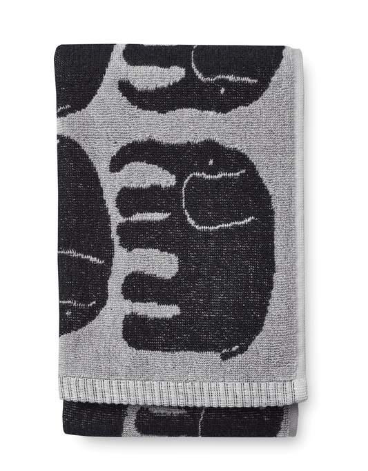 70563-4547-06-12; Finlayson FI Elefantti pyyhe Musta / Harmaa / 50x70 cm