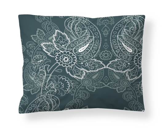 60137-4546-13-10; Finlayson Viktoria Tencel-satiinityynyliina Petrooli / Aqua / 50x60 cm
