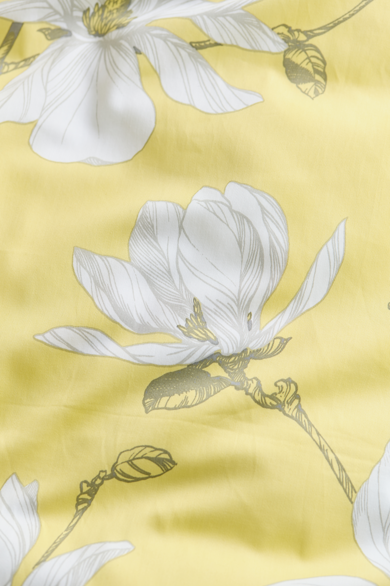 60712-4667-24-06_6; Finlayson Magnolia Satiinipussilakanasetti Vaaleakeltainen / Harmaa / 150x210 + 50x60 cm