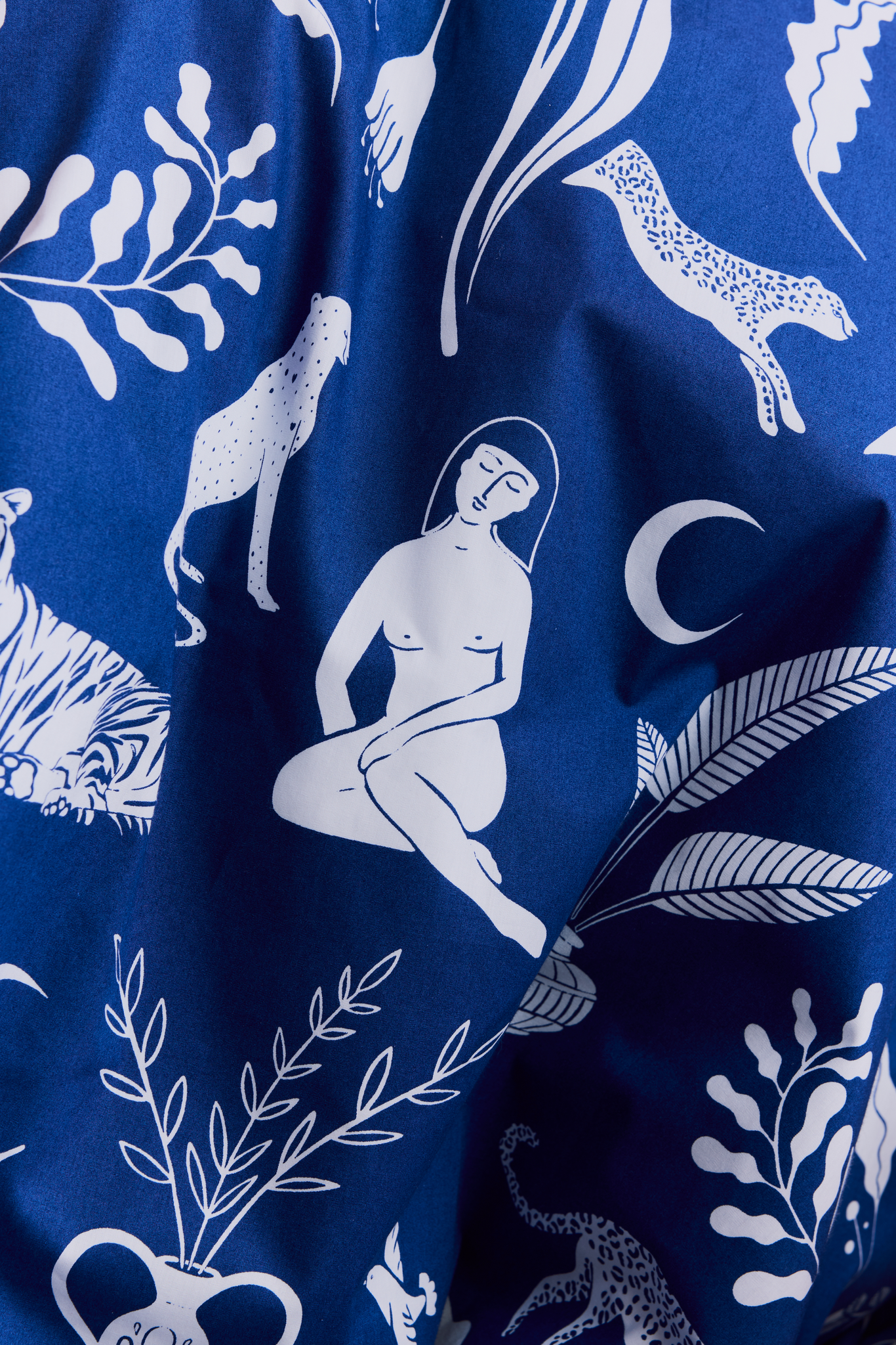 60646-5521-01-06_2; Finlayson Eden Pussilakanasetti Sininen / Valkoinen / 150x210 + 50x60 cm