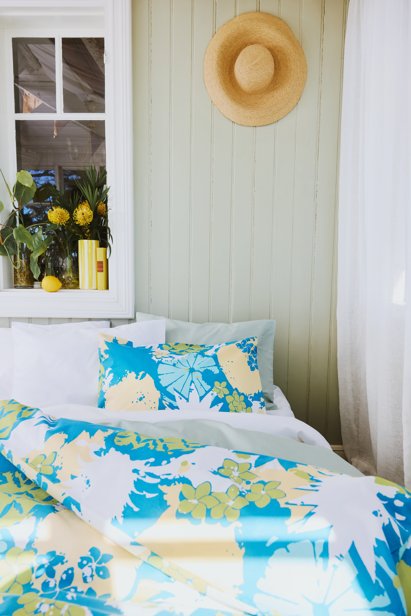 60652-4705-03-06_3; Finlayson Cocktail Pussilakanasetti Sininen / Keltainen / 150x210 + 50x60 cm