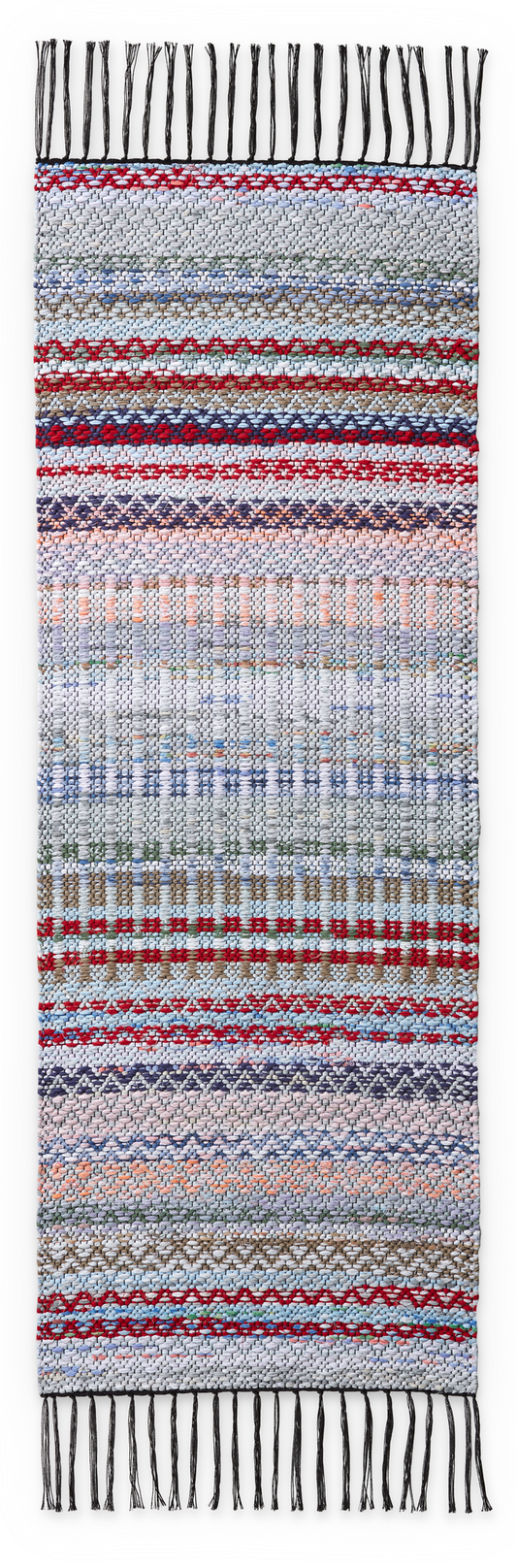 Finlayson - Kierrätetty Räsypala kierrätetty räsymatto Musta / Multi / 45x135 cm