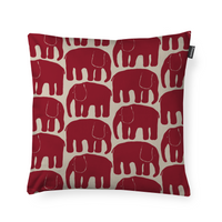 80811-4547-28-04; Finlayson Elefantti Koristetyynynpäällinen Punainen / Beige / 48x48 cm