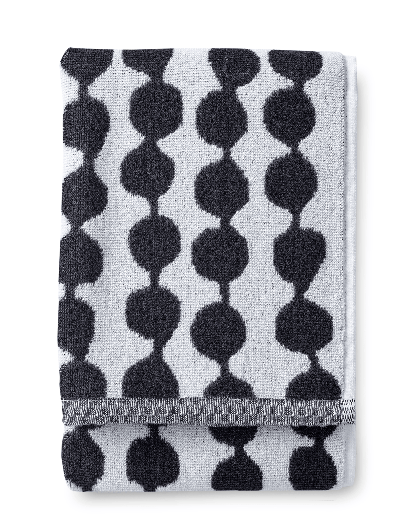 70073-4654-01-12; Finlayson Pampula pyyhe Musta / Valkoinen / 50x70 cm