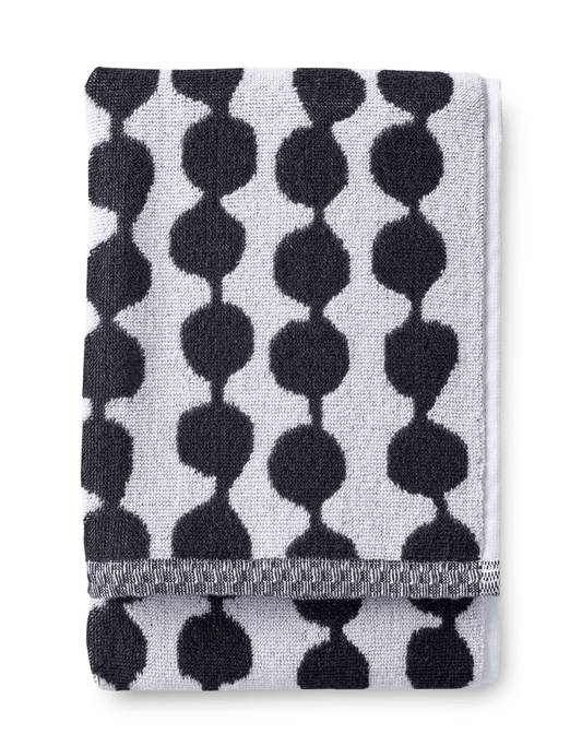 70073-4654-01-12; Finlayson Pampula pyyhe Musta / Valkoinen / 50x70 cm