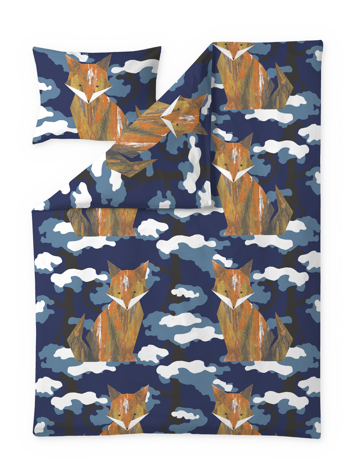 60652-4826-01-06; Finlayson Ensilumi Pussilakanasetti Tummansininen / 150x210 + 50x60 cm