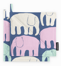 80017-4547-30-10; Finlayson Elefantti Patalappu 2 kpl Multi Siniharmaa / Pastelli / 22x22 cm