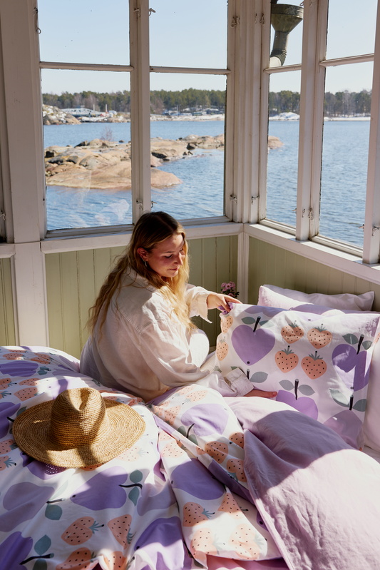 Sydänhedelmät pussilakanasetti lasten-pussilakanat