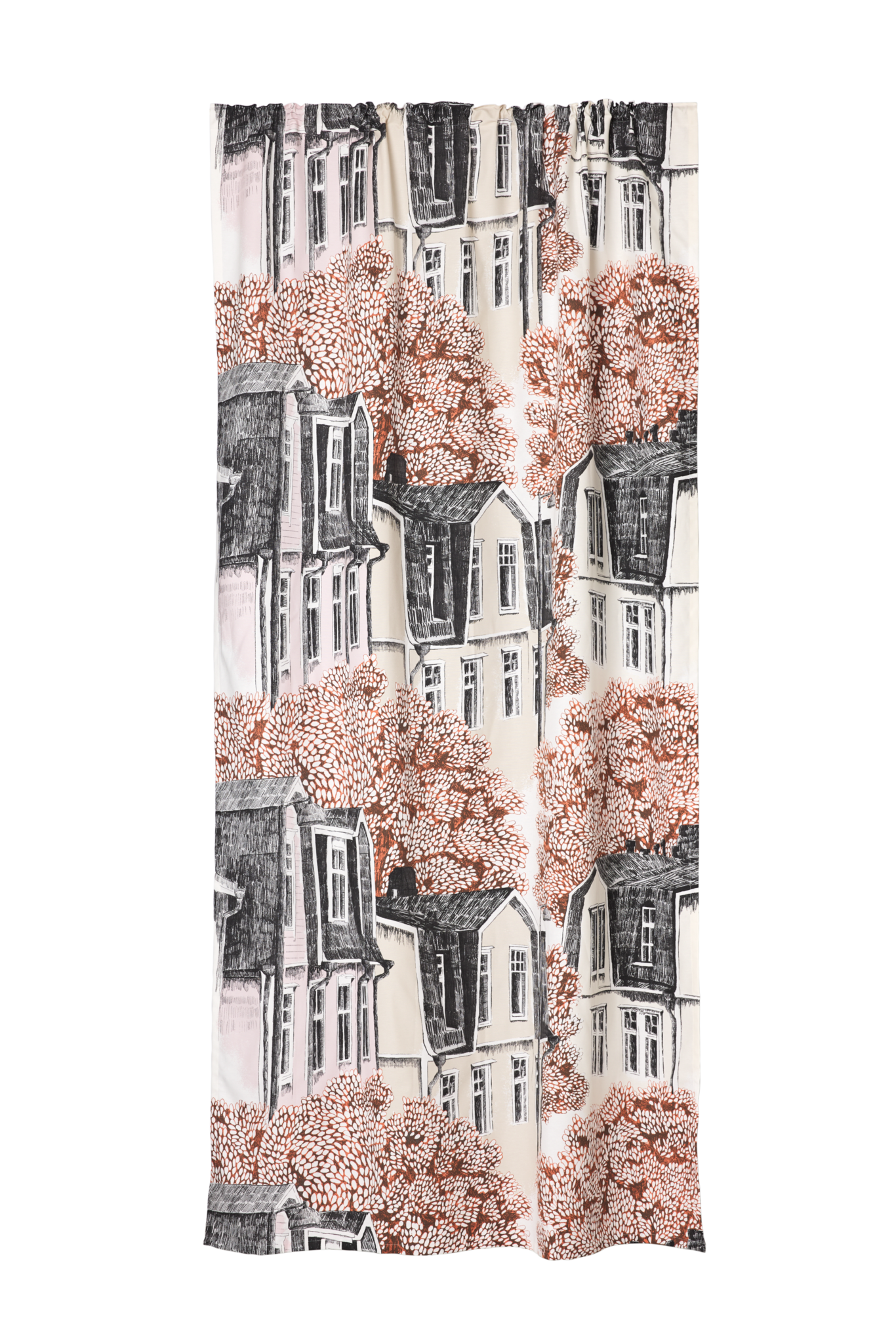 107166-2; Finlayson Vallila Puukylä Curtains Pastelli / 140x250 cm