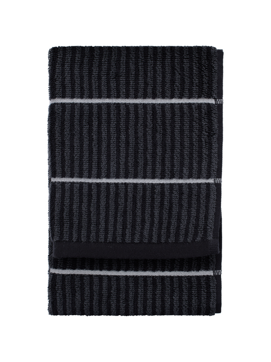 70577-4292-10-12; Finlayson Ruoko Käsipyyhe Musta / Harmaa / 50x70 cm