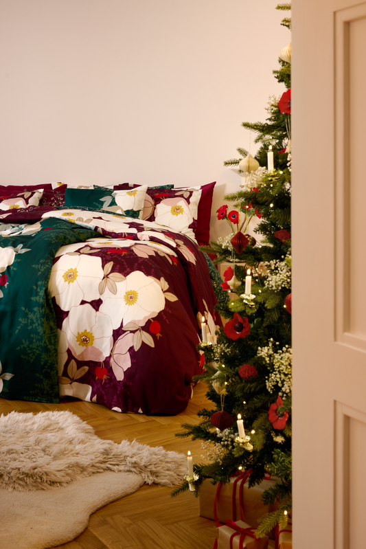 Rosa satiinipussilakanasetti makuuhuone