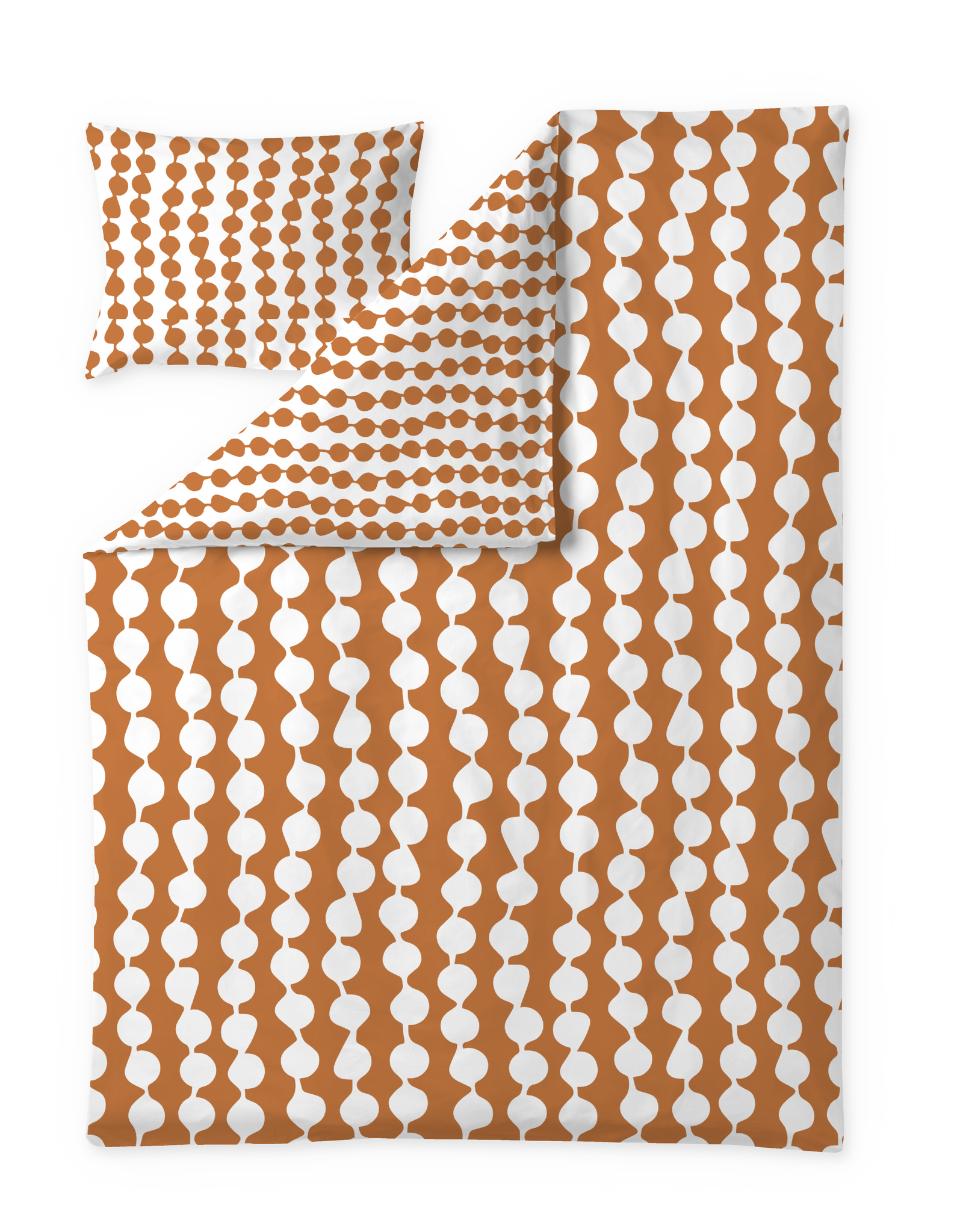 60652-4654-13-06; Finlayson Pampula Pussilakanasetti Oranssi / Valkoinen / 150x210 + 50x60 cm