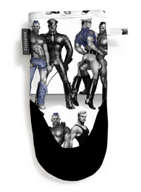 80006-4865-01-10; Finlayson Tom of Finland Blue Squad Patakinnas Musta / Sininen / 15x30 cm