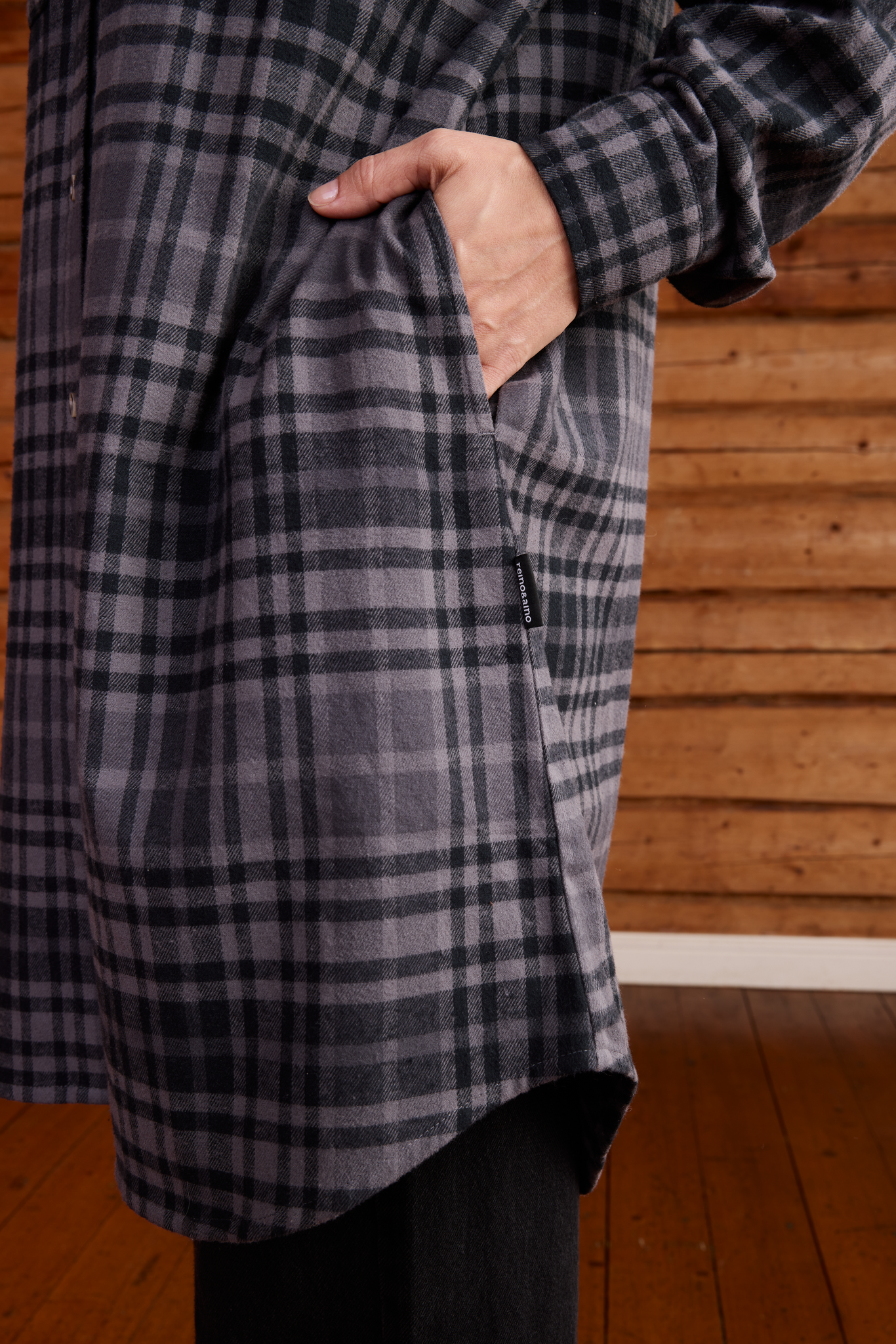 22702374004_5; Finlayson Aino Flanellipaita Harmaa / XL