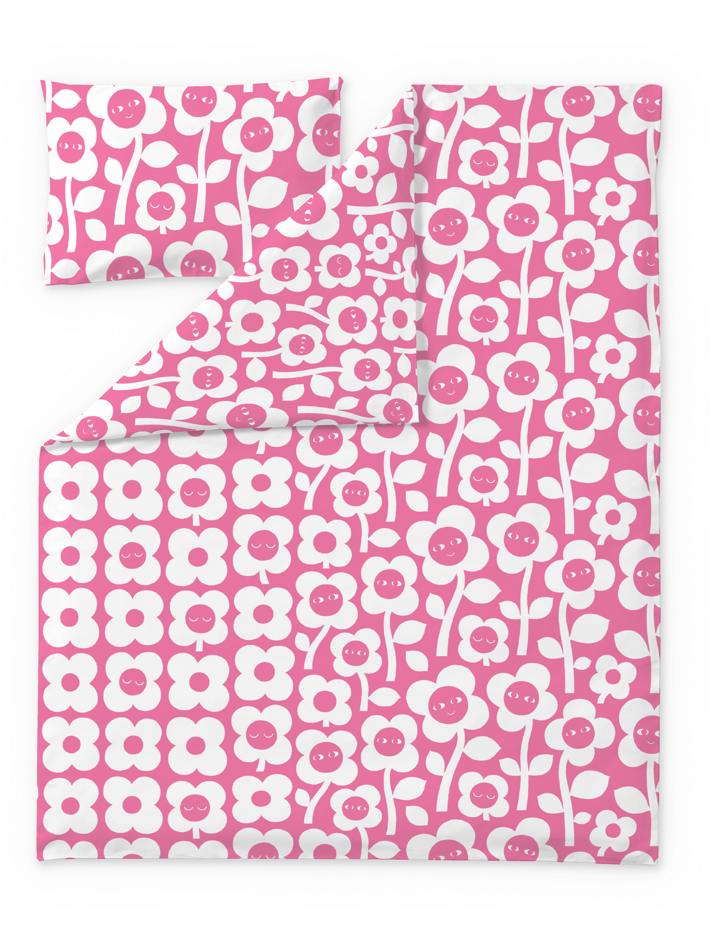 60662-5492-03-06; Finlayson Kukkariemu Lasten pussilakanasetti Pinkki / 120x160 + 40x60 cm