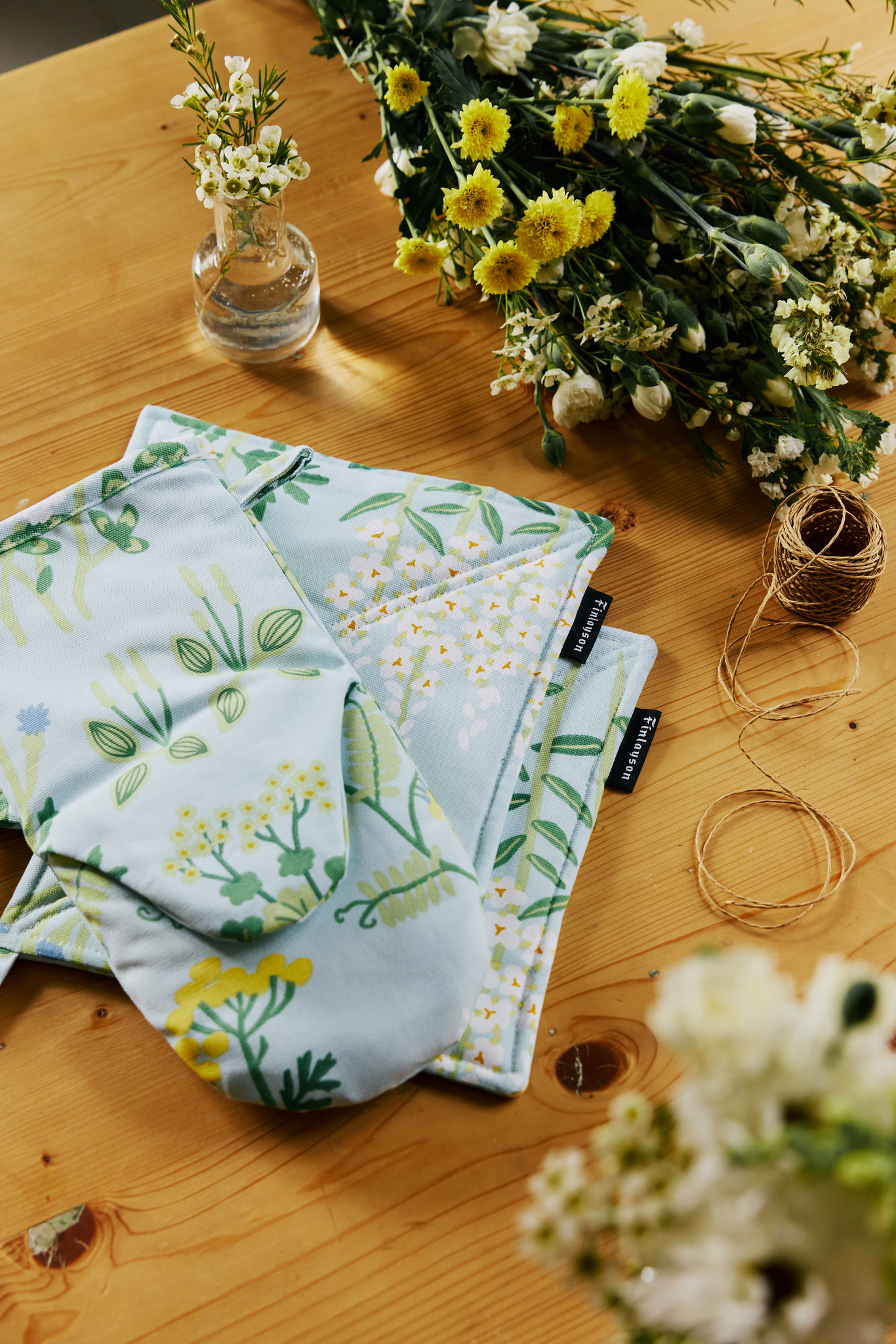 80008-5502-01-10_1; Finlayson Joutomaa Patakinnas Vaaleansininen / Vihreä / 15x30 cm