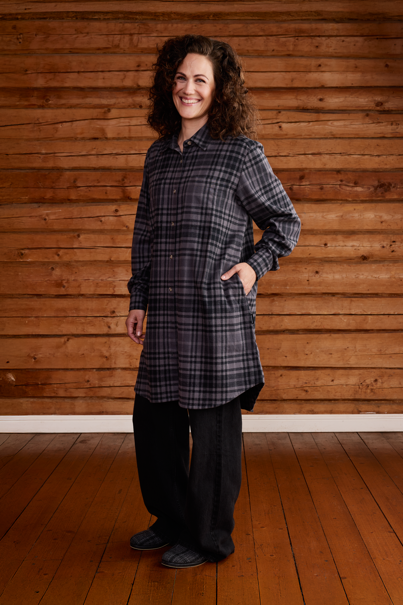 22702374004_1; Finlayson Aino Flanellipaita Harmaa / XL