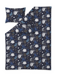 60652-4792-09-06; Finlayson Helmilintu Pussilakanasetti Tummansininen / Kulta / 150x210 + 50x60 cm