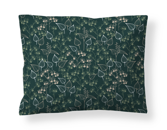 60136-5063-03-10; Finlayson Mustikka Tyynyliina Tummanvihreä / 50x60 cm