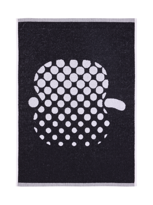 71063-1367-06-12; Finlayson Optinen omena Käsipyyhe Musta / 50x70 cm 