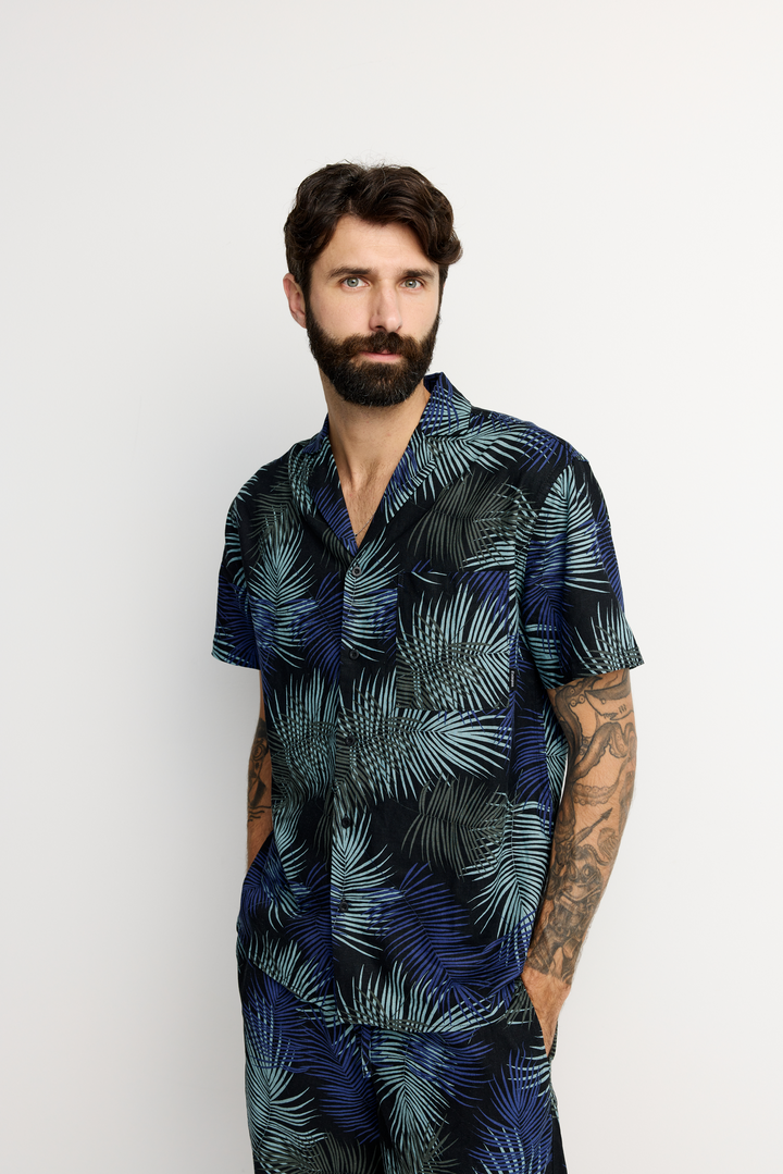 22784489001; Finlayson PALMA Kauluspaita Tummansininen / Salvianvihreä / S 