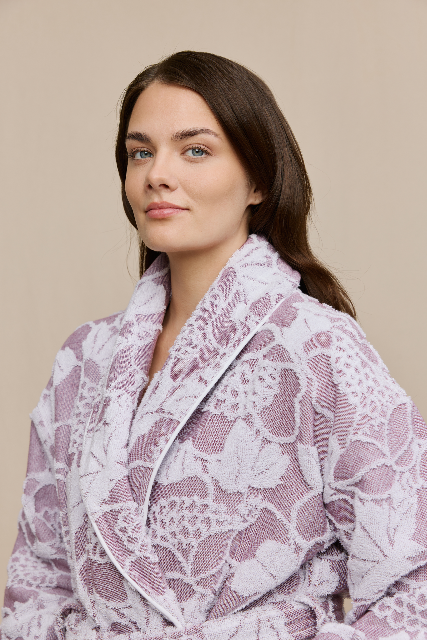 FW13001-436-SM_2; Finlayson Annukka Kylpytakki Malva / Valkoinen / S/M 