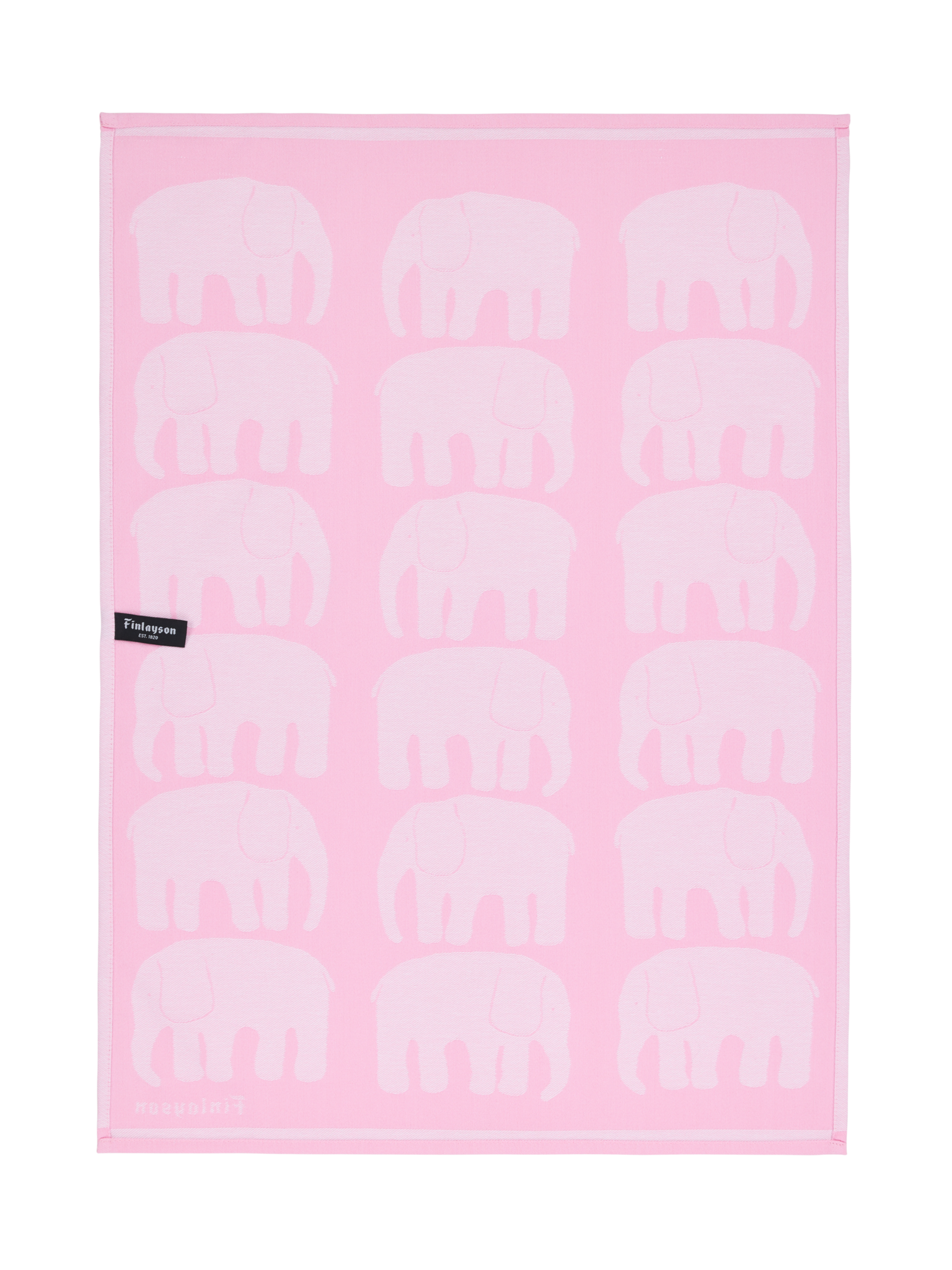 70940-4547-08-10_6; Finlayson Elefantti Keittiöpyyhe 2 kpl Vaaleanpunainen / Valkoinen / 50x70 cm 