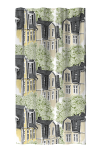 107166-7423; Finlayson Vallila Puukylä Verho Vihreä-keltainen / 140x250 cm 
