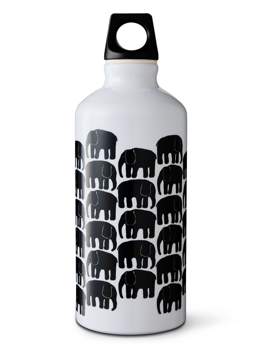 99100-4547-01-06; Finlayson Elefantti Juomapullo 0,6l Musta / Valkoinen / 600 ml 