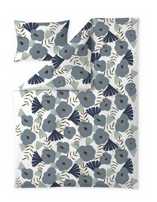 60652-5121-02-06; Finlayson Anni Pussilakanasetti Valkoinen / Sininen / 150x210 + 50x60 cm 