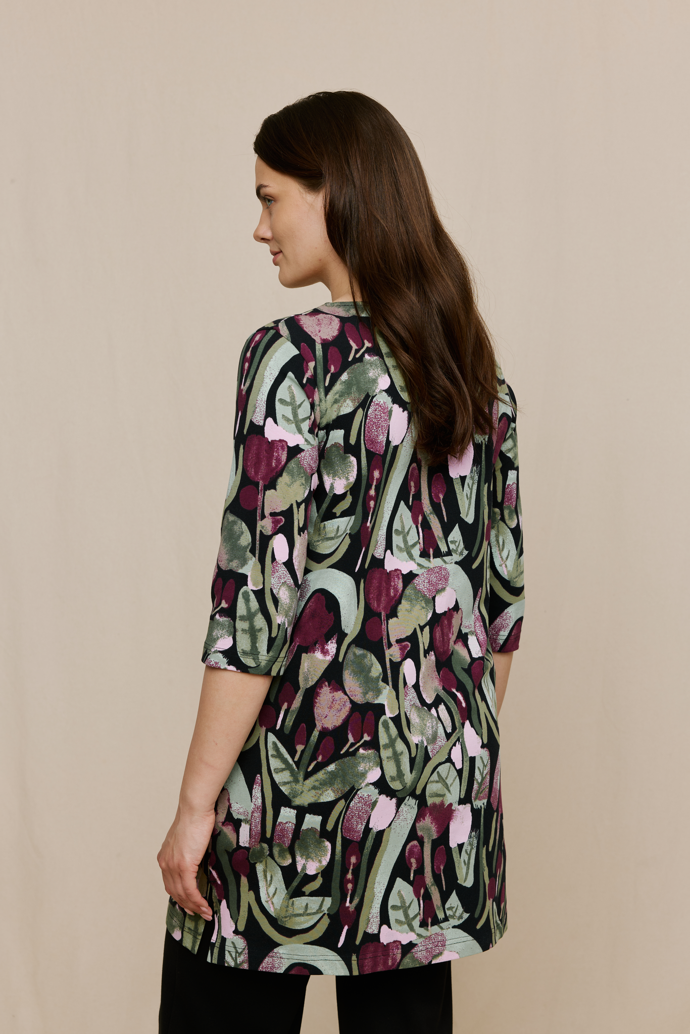 22950845006_4; Finlayson KUMPULA Trikootunika Musta / Malva / XXL 