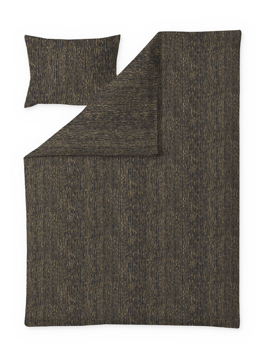 60712-5030-03-06; Finlayson Korte Satiinipussilakanasetti Musta / Kulta / 150x210 + 50x60 cm 
