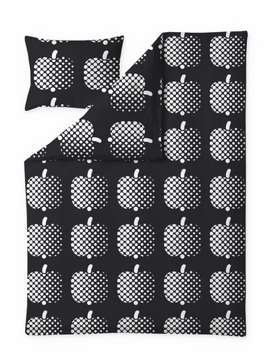 61652-3963-04-06; Finlayson Optinen omena Pussilakanasetti Mustavalkoinen / 150x210 + 50x60 cm 