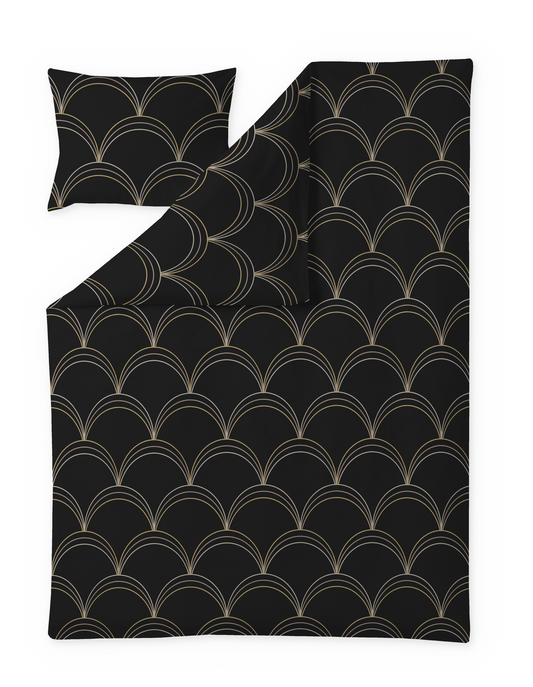 60712-5130-01-06; Finlayson Rooma Satiinipussilakanasetti Musta / Ruskea / 150x210 + 50x60 cm 