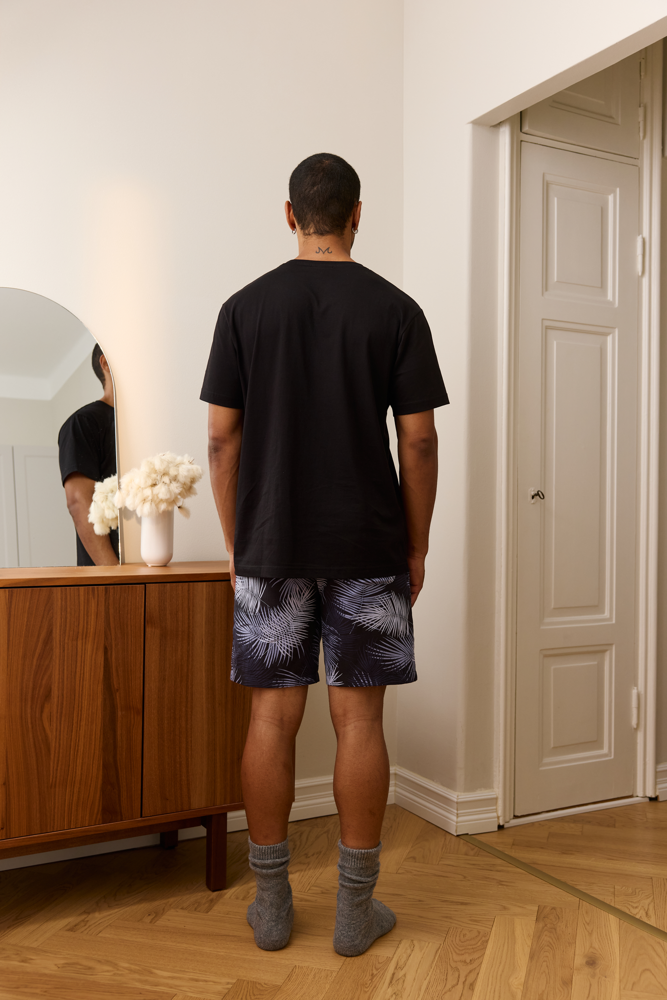 FM10002-961-XXL_5; Finlayson Palma Shortsipyjama Musta / Sininen / XXL 