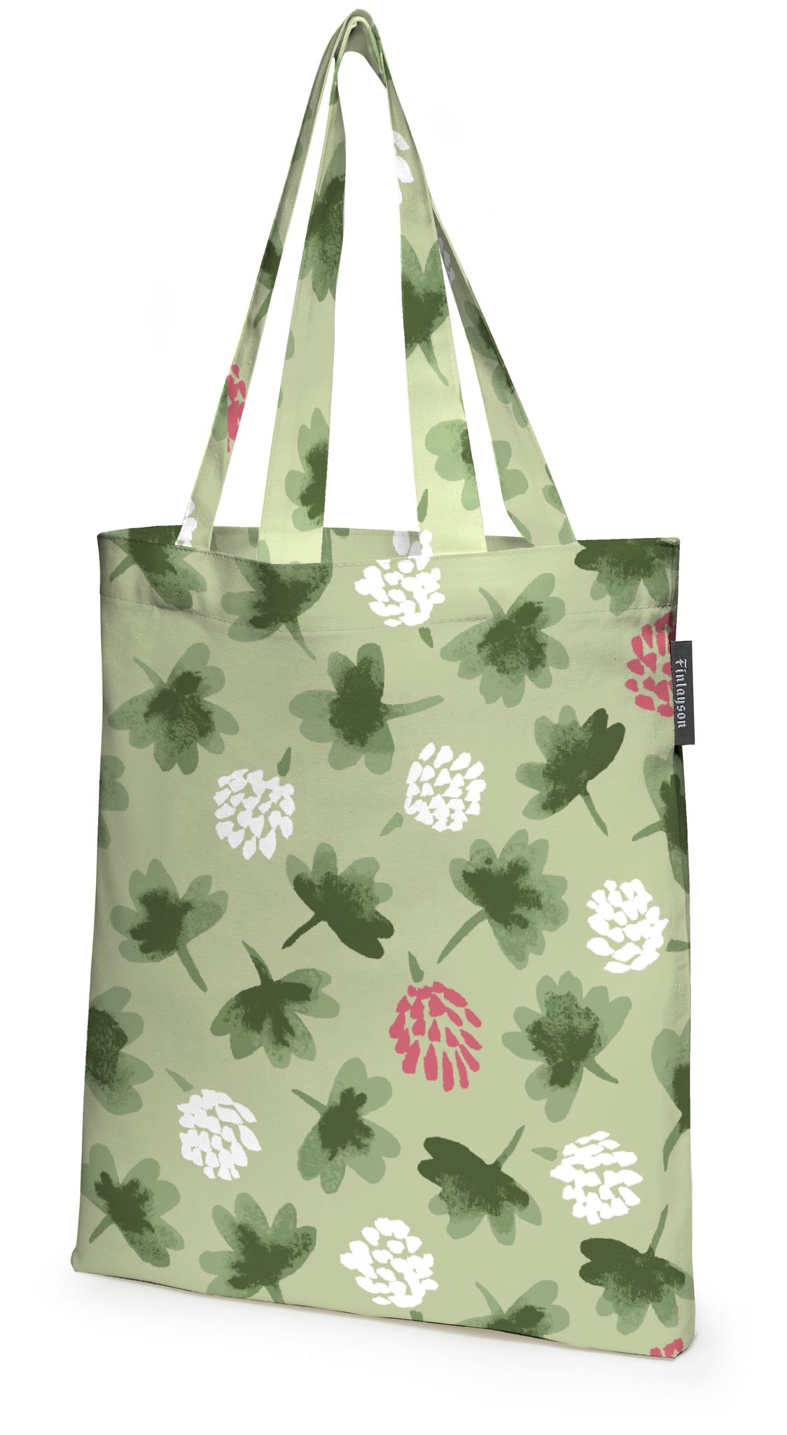 80220-5483-03-05; Finlayson Söpö Kangaskassi Vihreä / Roosa / 36x42 cm 