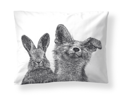 60136-4961-01-10; Finlayson Villipedot tyynyliina Musta / Valkoinen / 50x60 cm