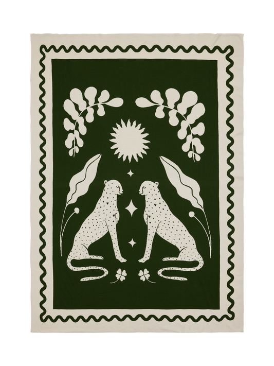 20896-5520-02-04; Finlayson Twin Shadow Torkkupeite Tummanvihreä / 130x170 cm 